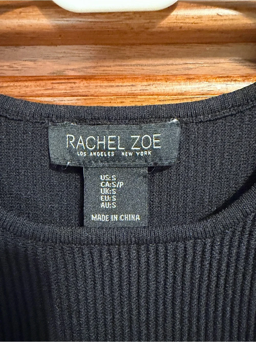 Rachel Zoe Black Ribbed Crewneck Tank - Picture 2 of 4